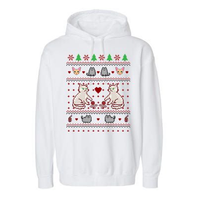 Cat Lover Ugly Christmas Garment-Dyed Fleece Hoodie