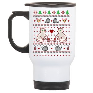 Cat Lover Ugly Christmas Stainless Steel Travel Mug