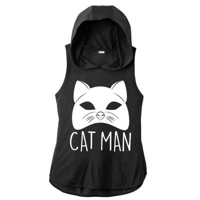 Cat Man Superhero Mask Cat Lover Fan Ladies PosiCharge Tri-Blend Wicking Draft Hoodie Tank