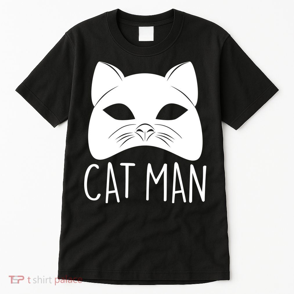 Cat Man Superhero Mask Cat Lover Fan Tall T-Shirt