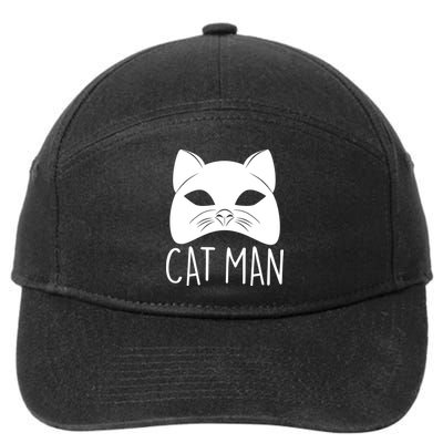 Cat Man Superhero Mask Cat Lover Fan 7-Panel Snapback Hat