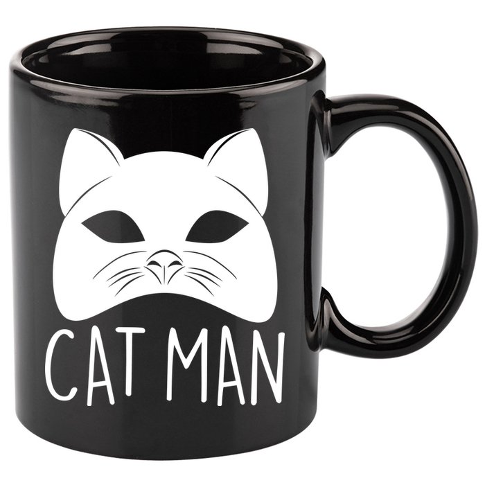 Cat Man Superhero Mask Cat Lover Fan 11oz C Handle Ceramic Mug