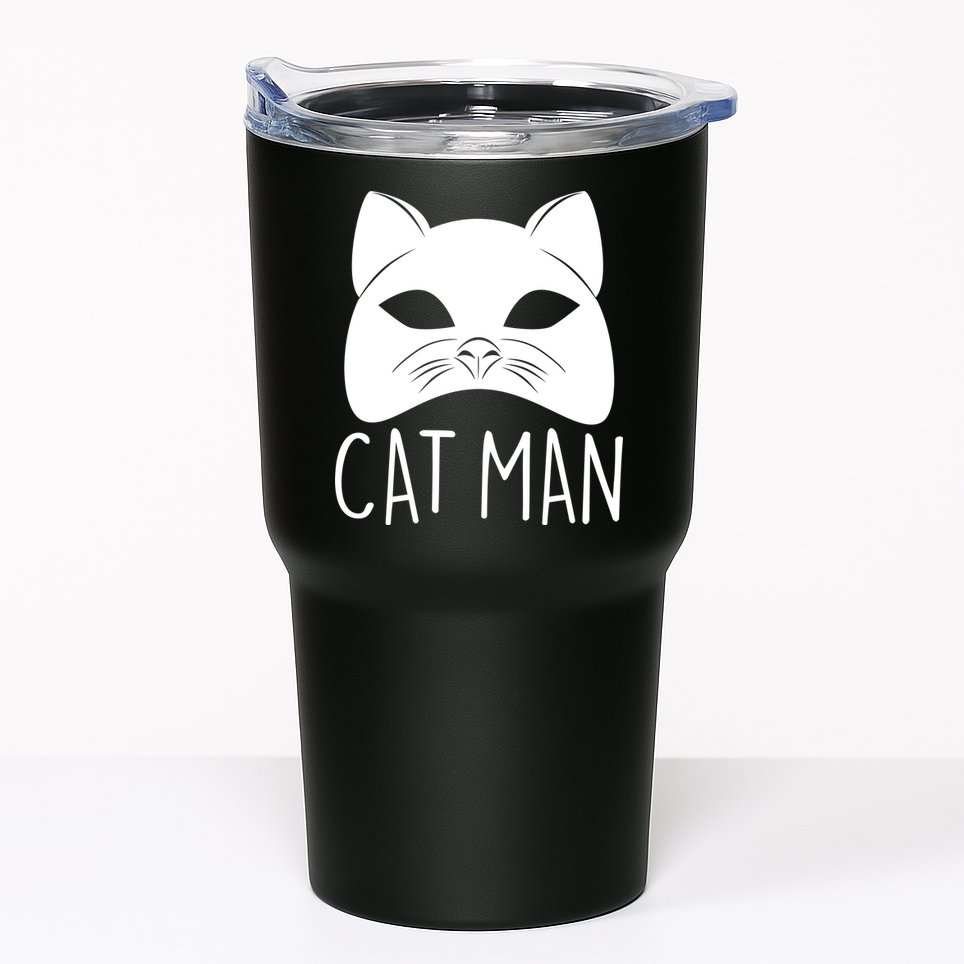 Cat Man Superhero Mask Cat Lover Fan Tumbler