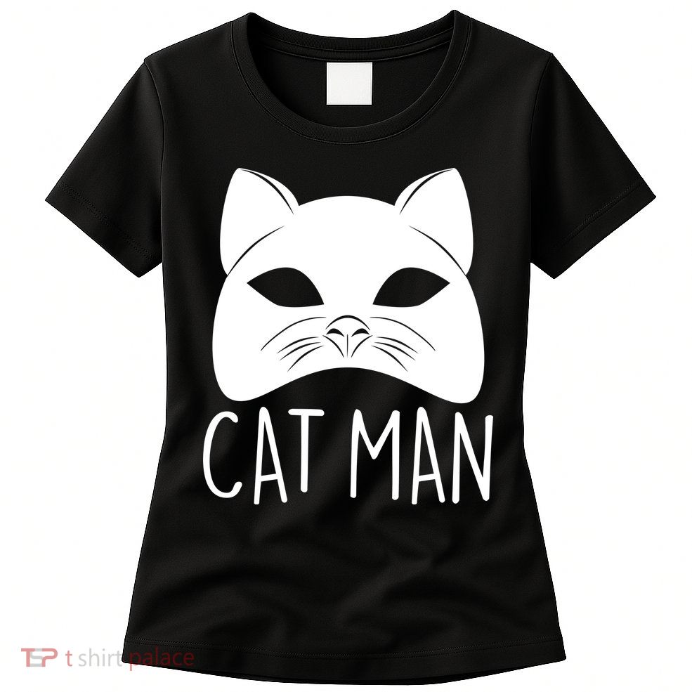 Cat Man Superhero Mask Cat Lover Fan Women's T-Shirt