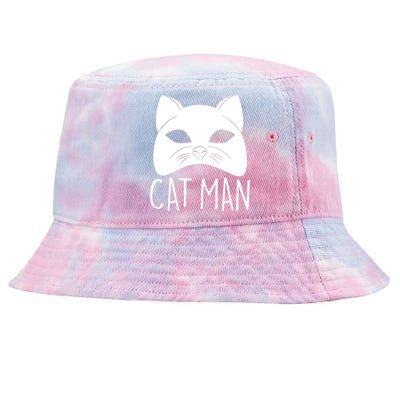 Cat Man Superhero Mask Cat Lover Fan Tie-Dyed Bucket Hat