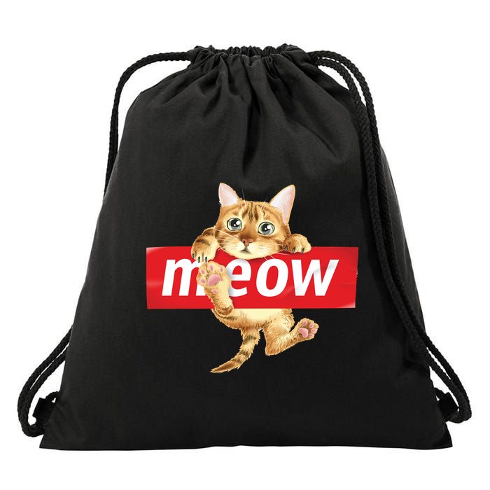 Cat Meow Supreme Drawstring Bag