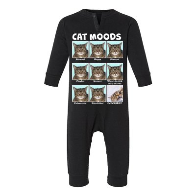 Cat Moods Funny Meme Infant Fleece One Piece