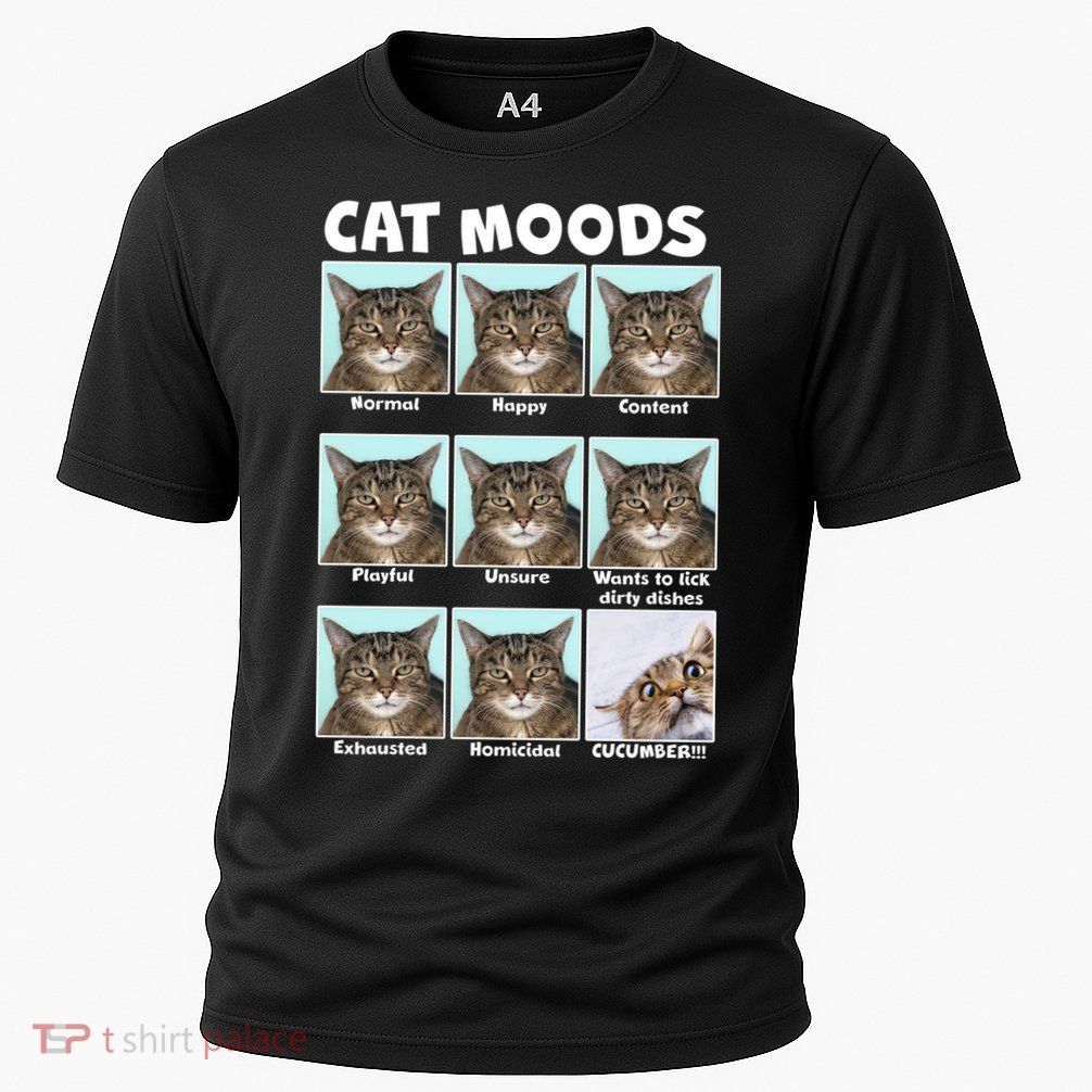 Cat Moods Funny Meme Cooling Performance Crew T-Shirt