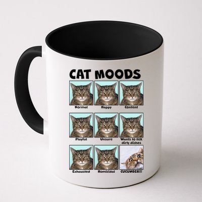 Cat Moods Funny Meme Mug