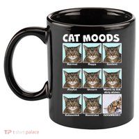 Cat Moods Funny Meme 11oz C Handle Ceramic Mug