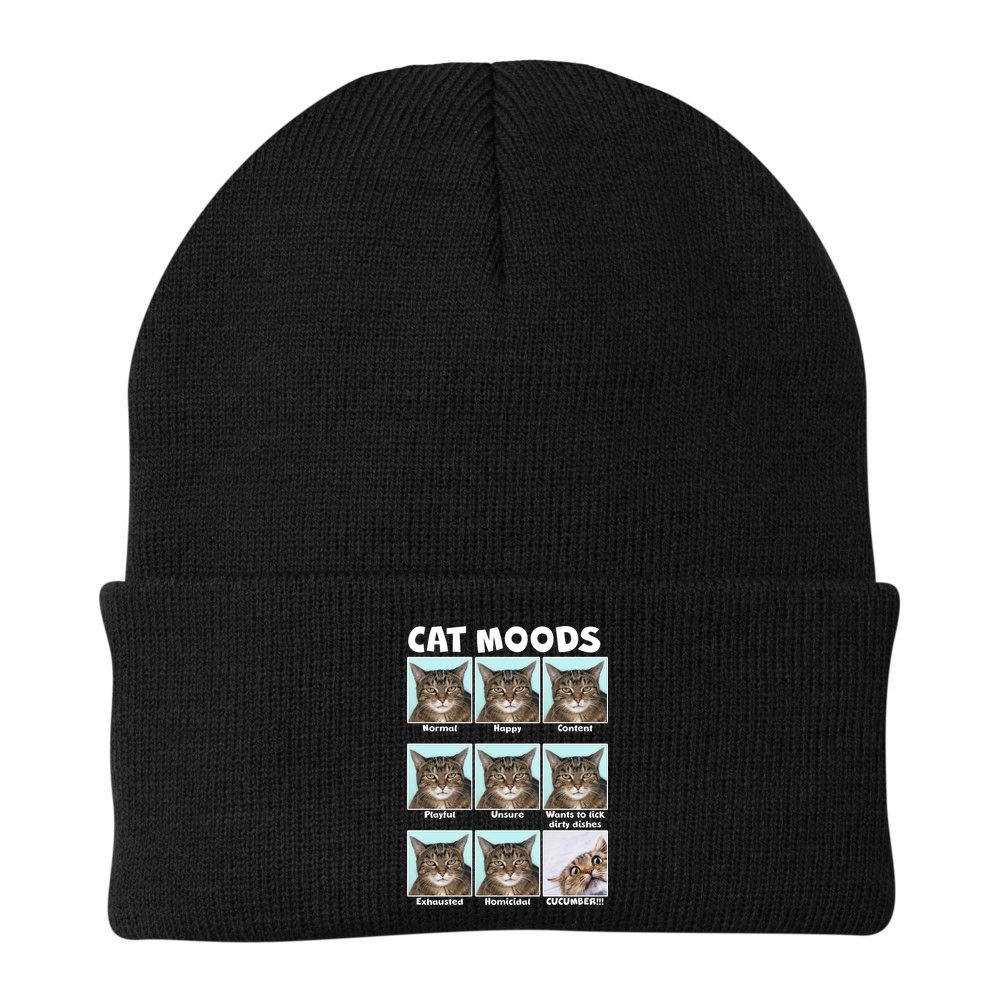 Cat Moods Funny Meme Beanie