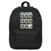Cat Moods Funny Meme 16 in Basic Backpack