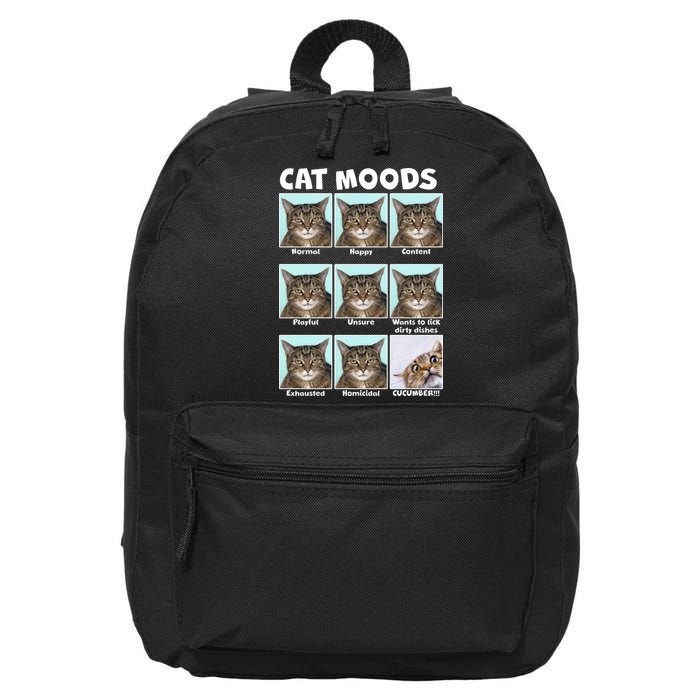 Cat Moods Funny Meme 16 in Basic Backpack
