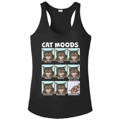 Cat Moods Funny Meme Ladies PosiCharge Competitor Racerback Tank