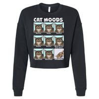 Cat Moods Funny Meme Cropped Pullover Crew