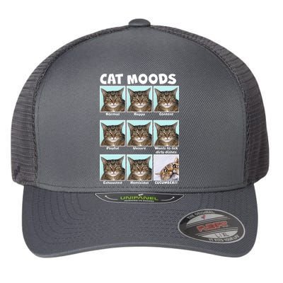 Cat Moods Funny Meme Flexfit Unipanel Trucker Cap