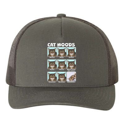 Cat Moods Funny Meme Yupoong Adult 5-Panel Trucker Hat