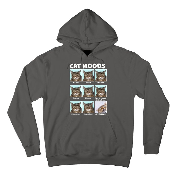 Cat Moods Funny Meme Hoodie