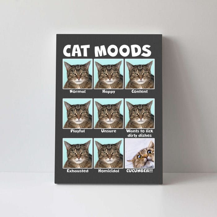 Cat Moods Funny Meme Canvas