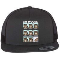 Cat Moods Funny Meme Flatbill Hat