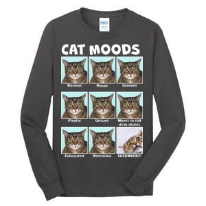 Cat Moods Funny Meme Tall Long Sleeve T-Shirt