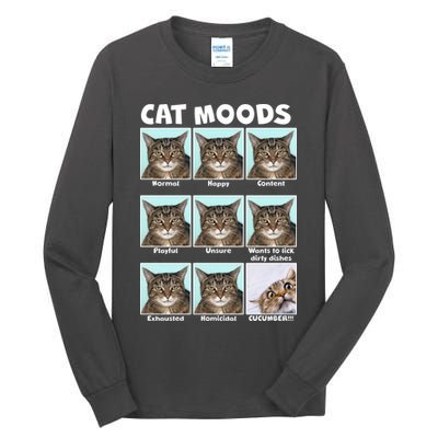 Cat Moods Funny Meme Tall Long Sleeve T-Shirt