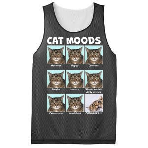 Cat Moods Funny Meme Mesh Reversible Basketball Jersey Tank