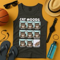 Cat Moods Funny Meme Tank Top