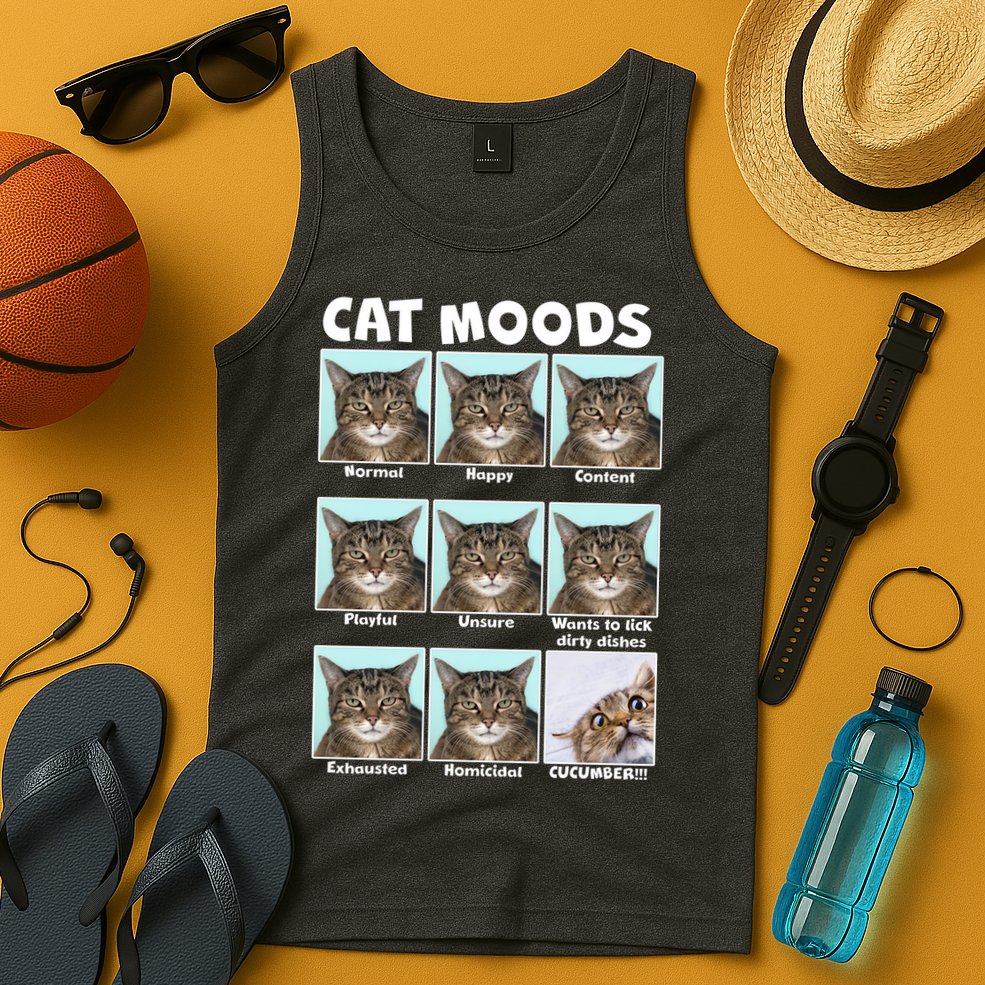 Cat Moods Funny Meme Tank Top
