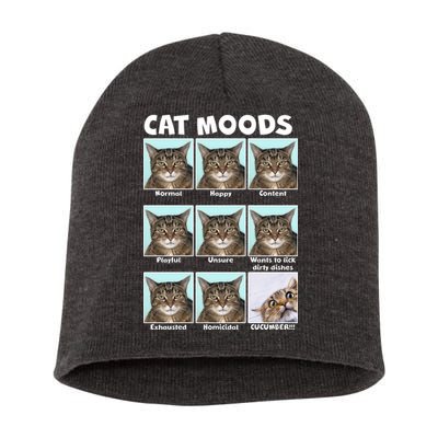 Cat Moods Funny Meme Short Acrylic Beanie