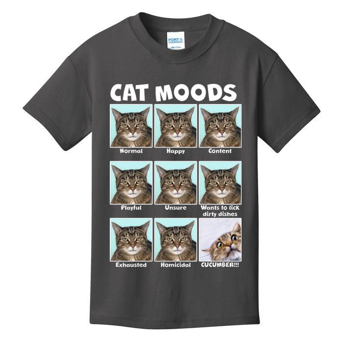 Cat Moods Funny Meme Kids T-Shirt