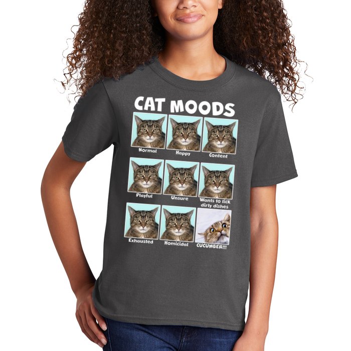 Cat Moods Funny Meme Kids T-Shirt