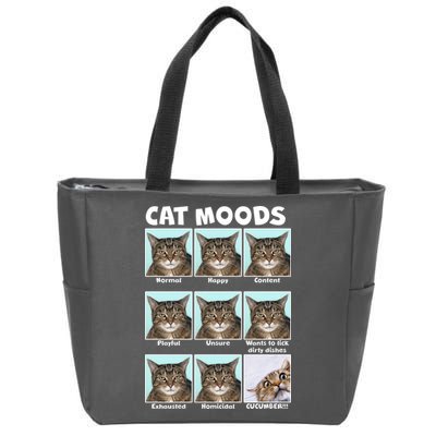 Cat Moods Funny Meme Zip Tote Bag