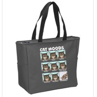 Cat Moods Funny Meme Zip Tote Bag