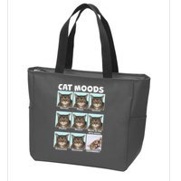 Cat Moods Funny Meme Zip Tote Bag