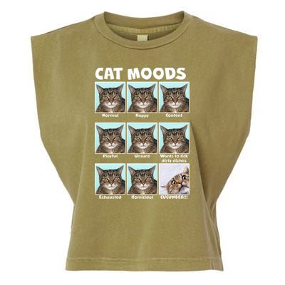 Cat Moods Funny Meme Garment-Dyed Women's Muscle Tee