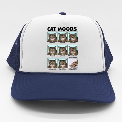 Cat Moods Funny Meme Trucker Hat