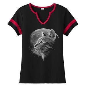 Cat Moon Ladies Halftime Notch Neck Tee