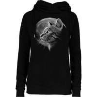 Cat Moon Womens Funnel Neck Pullover Hood