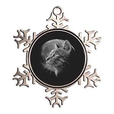 Cat Moon Metallic Star Ornament