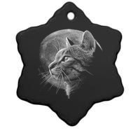 Cat Moon Ceramic Star Ornament