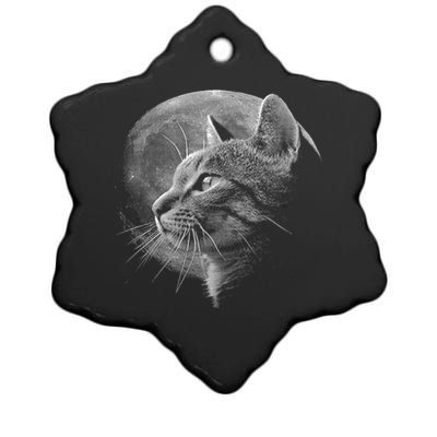 Cat Moon Ceramic Star Ornament