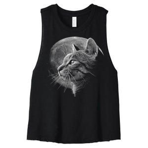 Cat Moon Women's Racerback Cropped Tank