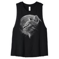 Cat Moon Women's Racerback Cropped Tank