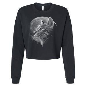 Cat Moon Cropped Pullover Crew