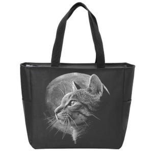 Cat Moon Zip Tote Bag