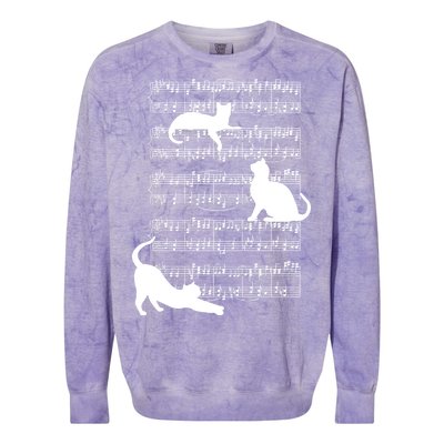 Cat Music Note Sheet Colorblast Crewneck Sweatshirt