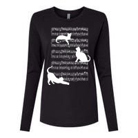 Cat Music Note Sheet Womens Cotton Relaxed Long Sleeve T-Shirt