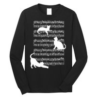 Cat Music Note Sheet Long Sleeve Shirt