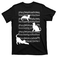 Cat Music Note Sheet T-Shirt